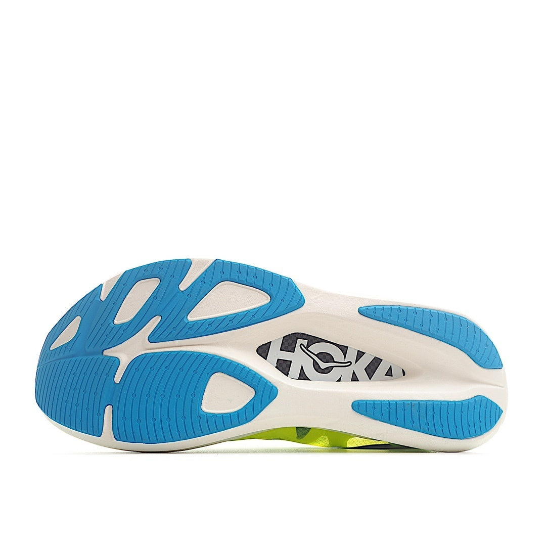 HOKA Rocket X2 Fluorescent green and sapphire blue